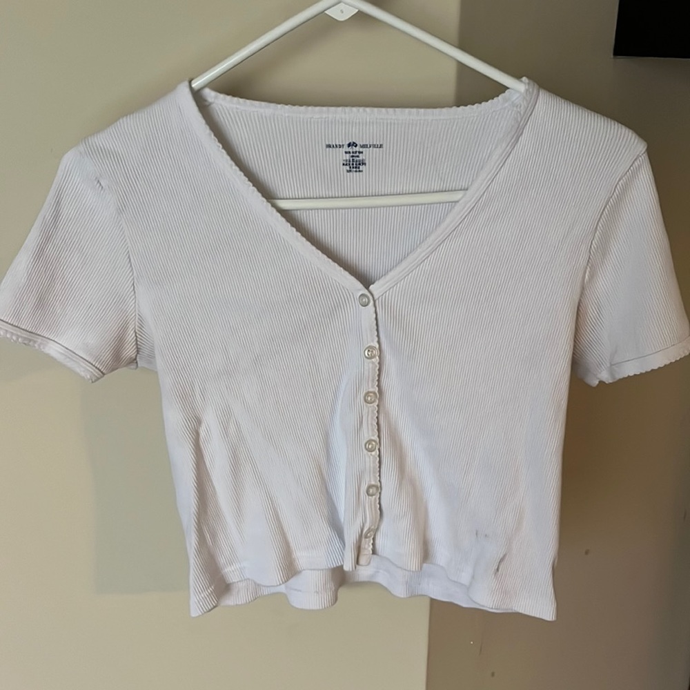 White button down top